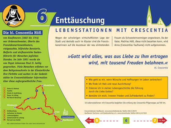 Crescentia-Pilgerweg - Lebensstation mit Crescentia - Tafel 6 von 10 - &quot;Enttäuschung&quot;