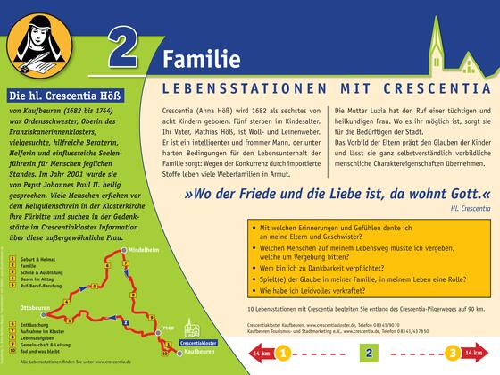 Crescentia-Pilgerweg - Lebensstation mit Crescentia - Tafel 2 von 10 - "Familie"
