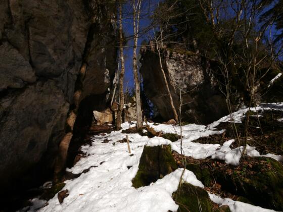 Kletterfelsen in der Starzlachklamm