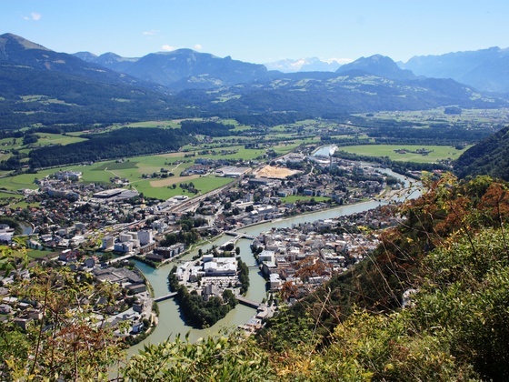 Ausblick vom Kleinen Barmstein auf Hallein