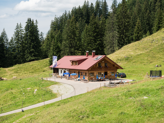 Die Alpe Hörnle im Schönbergtal bei Obermaiselstein im Allgäu