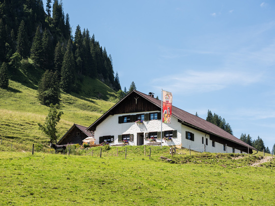 Die Älpler Andreas Eberle und Theresa Rothmayr auf der Alpe Schönberg bei Obermaiselstein