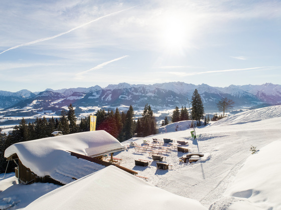 Hochbichl Hütte mit top Lage an der Familienabfahrt in Ofterschwang