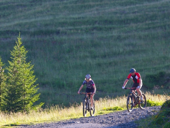 Mountain-Biker an der Alpspitze bei Nesselwang im Allgäu