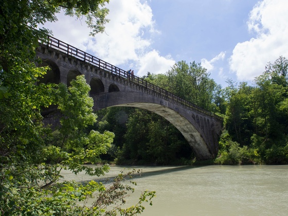 Eisenbahnbrücke - Überquerung Iller in Illerbeuren