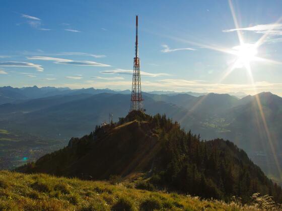 Der Sendemast auf dem Grünten