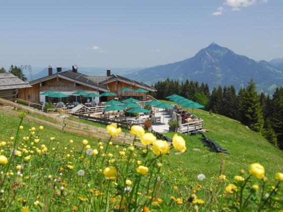 Blick auf die Weltcup - Hütte