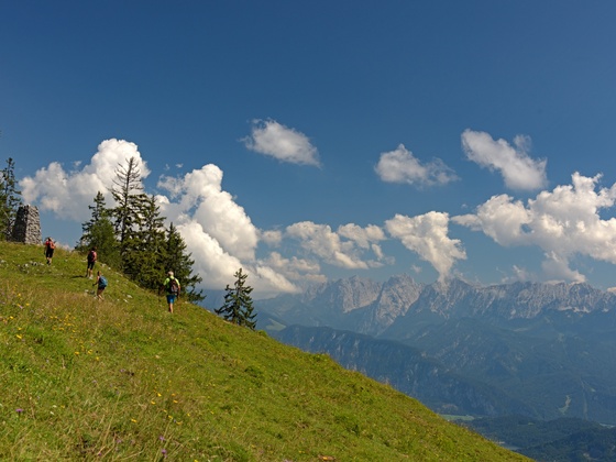 Wandern im Brünnsteingebiet mit Aussicht aufs Kaisergebirge