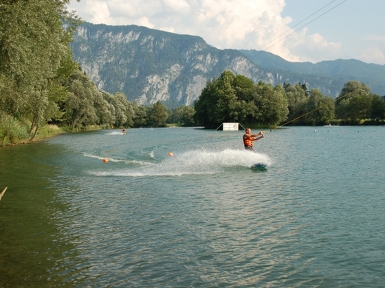 Hödenauer See Kiefersfelden im Kaiser-Reich mit Wasserskilift