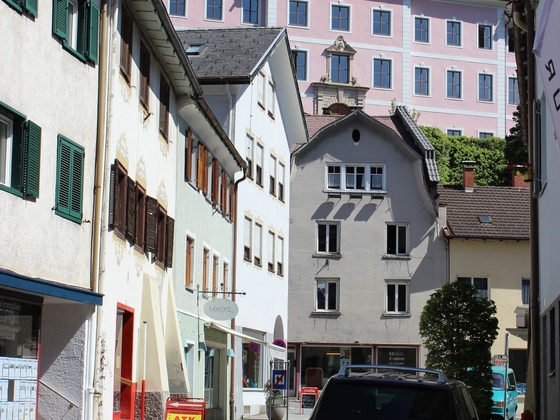 Blick auf das Schloss von der Kirchgasse