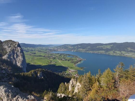 Ausblick vom Almkogel auf den Mondsee