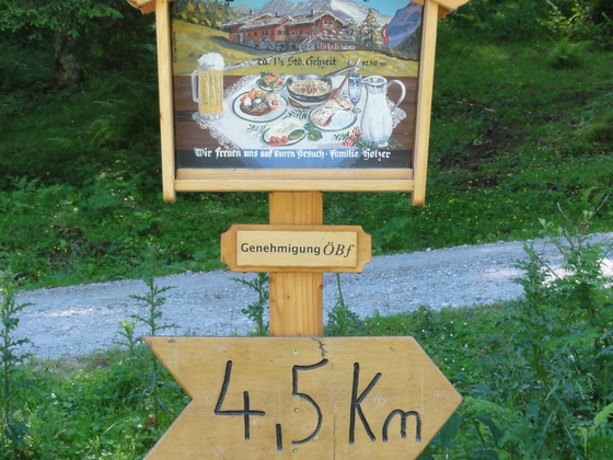 Wegweiser Senninger Alm