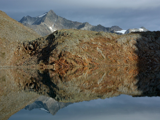 Blick vom Schwarzsee nach Westen zum Geigenkamm mit Hoher Geige