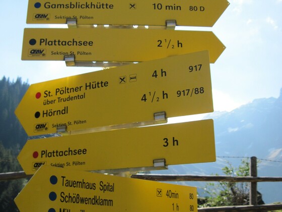 Wegweiser am Hintersee