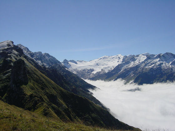 Blick vom Gipfel des Zwölferkogel zum Habachkees (Gletscher)