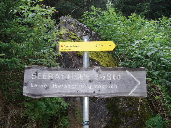 Wegweiser zum Seebachsee