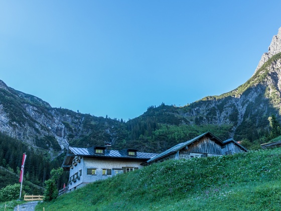 Blick auf Hintergemstelalpe
