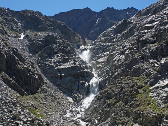 Wasserfall beim Aufstieg zur Braunschweiger Hütte