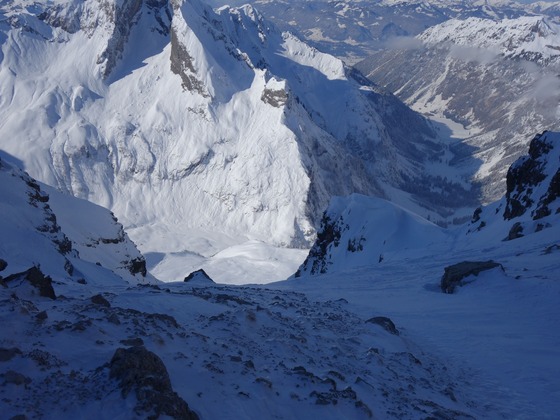 Blick von der Wildenfeldscharte hinunter zur Wildenfeldhütte
