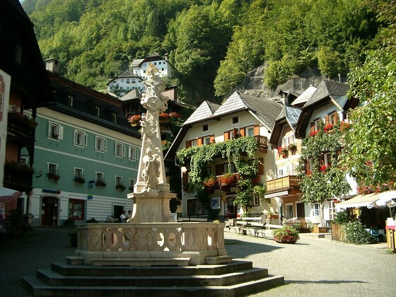 Marktplatz im Zentrum von Hallstatt