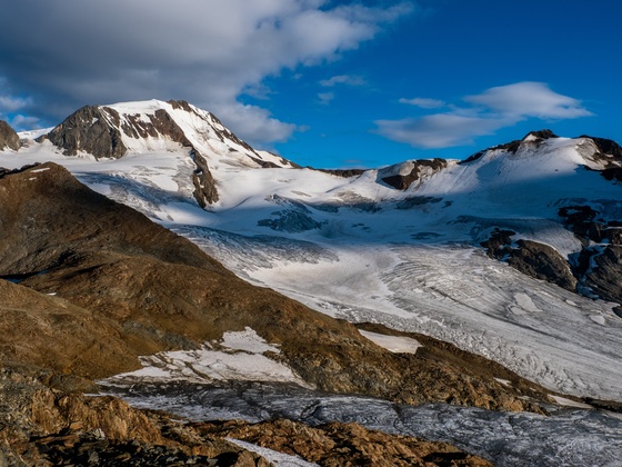 Blick auf Weißkugel und Hintereis Ferner