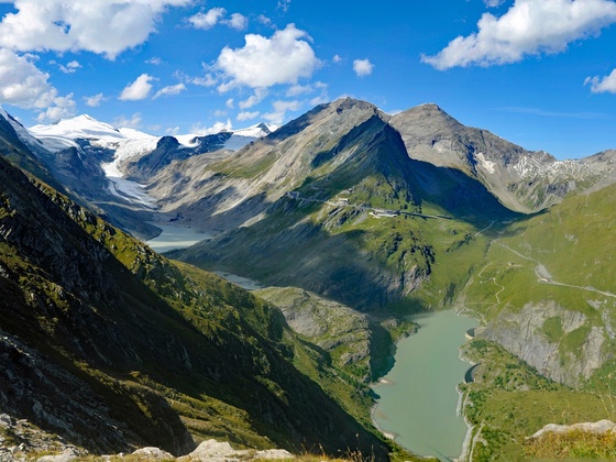 Blick von der Stockerscharte Richtung Großglockner, Johannisberg und Kaiser-Franz-Josefs-Höhe