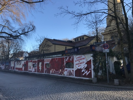 Graffiti am Biergarten am Muffatwerk