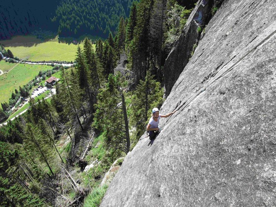 3. Seillänge (VI+) am Riss
