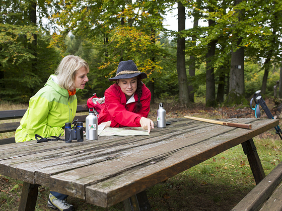 Gute Orientierung im Spessart Dank der Wanderkarte RÄUBERLAND und der Beschilderung