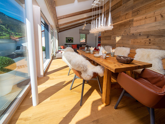 Wohn-Essbereich mit Panorama-Dachterrasse
