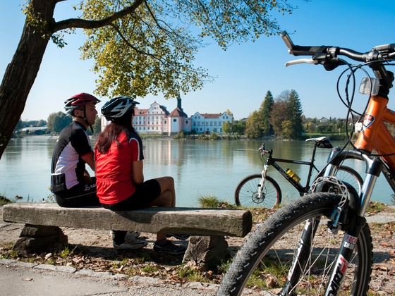 Radfahrer am Inn