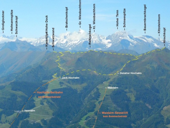 Blick vom Grubereck übers Rauristal zu unserer Tour