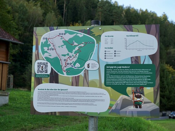Wandertafel am Wanderheim Mespelbrunn