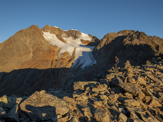 Die Wildspitze vom Wilden Mannle aus gesehen.