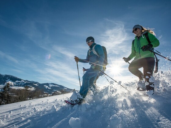 Auf Schneeschuhtour in Oberstaufen