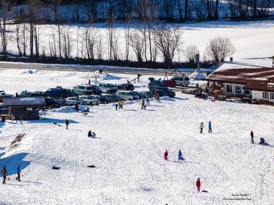 Parkplatz an der Müllner Alm bei Sachrang.
