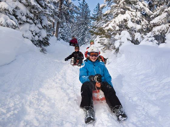 Schlittenfahren im Bergsteigerdorf Ramsau