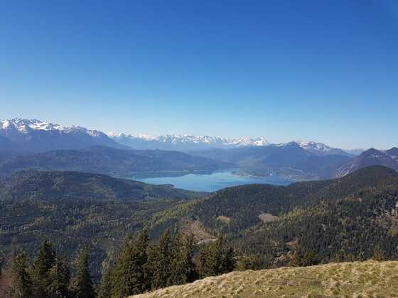 Blick vom Hirschhörndlkopf