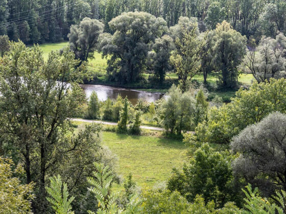 Isar mit Isarauen vom Naturfreundehaus aus gesehen