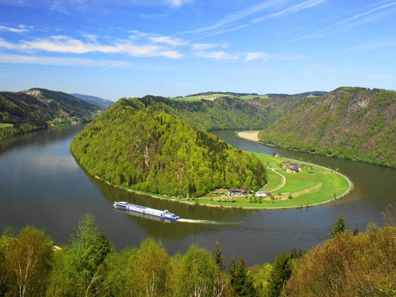 Schlögener Schlinge - Blick Freizeitanlage