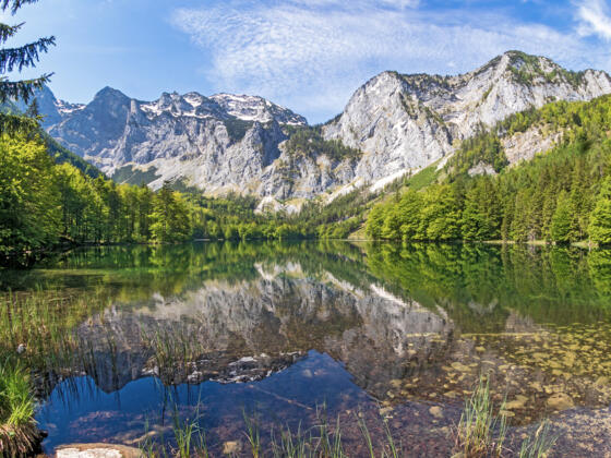 Hinterer Langbathsee, Blick zur Schaflucke