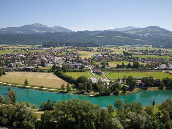 Kuchl Luftbild See_Markt