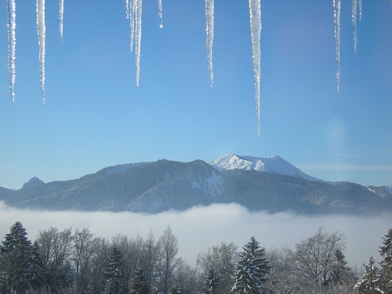 Ausblick vom Wohnzimmer im Winter