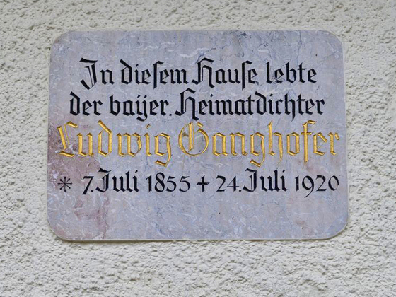 Gedenktafel Ganghofer-Haus