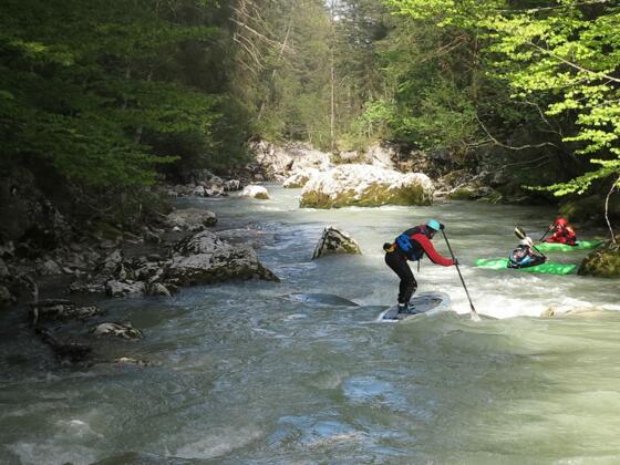 Eingang zur Griesenschlucht - Paddler Marco von Wild South SUP