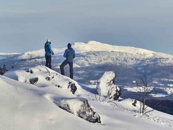 Schneeschuhtour mit dem winterlichen Rackel im Blick