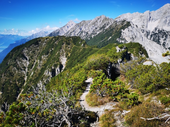Der Wegverlauf zwischen Haller und Thaurer Zunterkopf