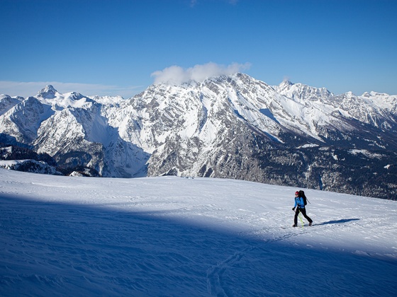 Watzmannblick im Aufstieg zum Schneibstein