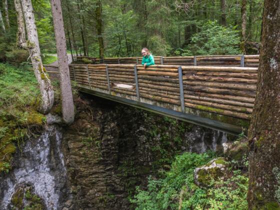 Brücke über die Subersach beim Wasserfall