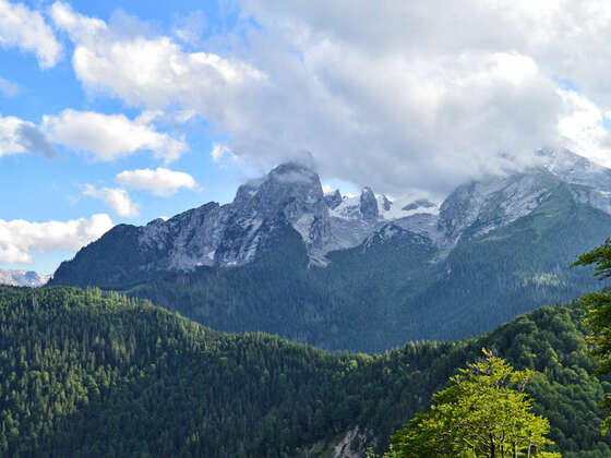 Blick vom Grünstein zum Watzmann